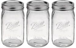 Ball Mason Jar-32 oz. Clear Glass Ball Wide Mouth - Set of 3