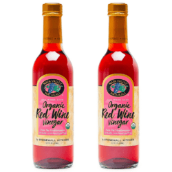 two bottles of red wine vinegar