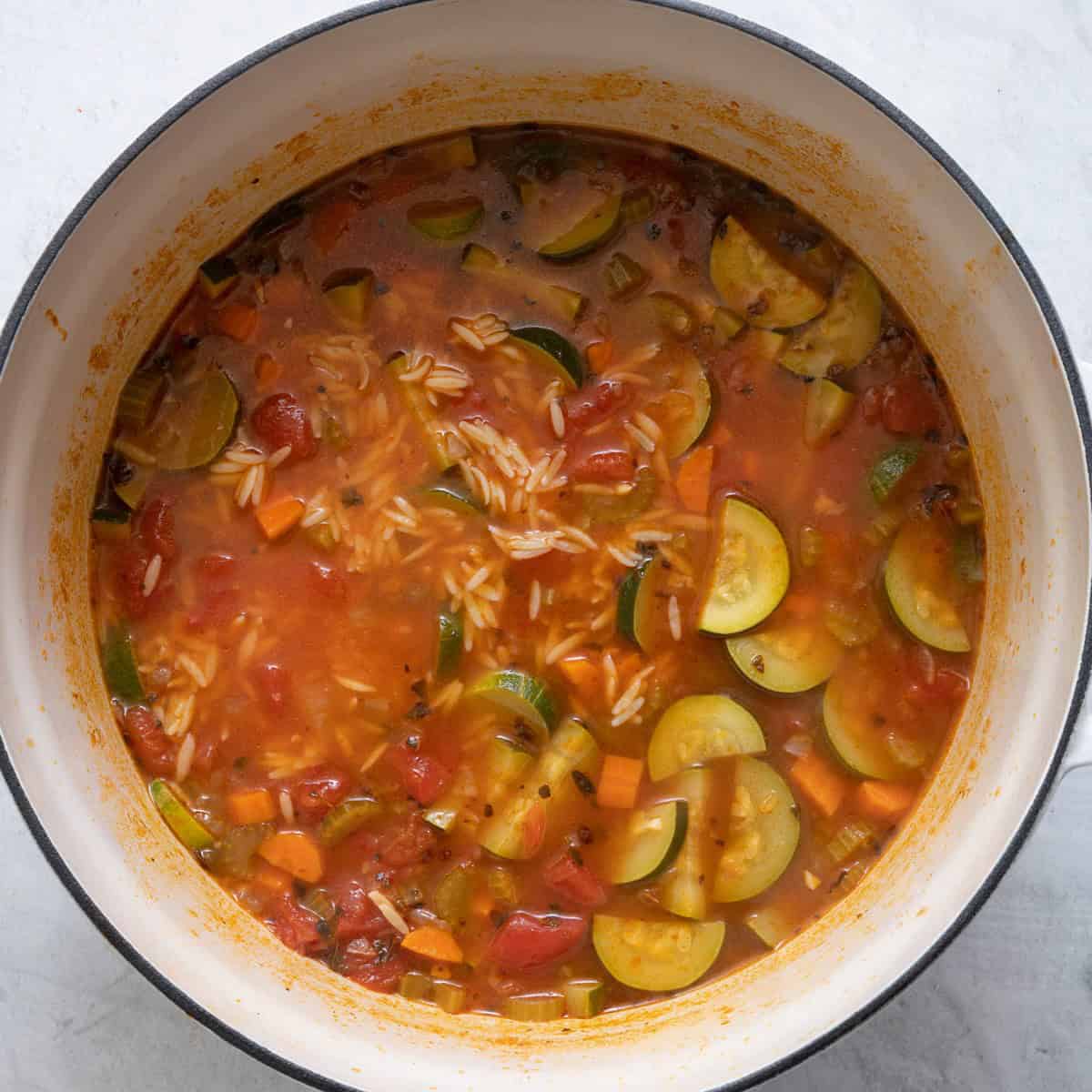Soup after cooked.
