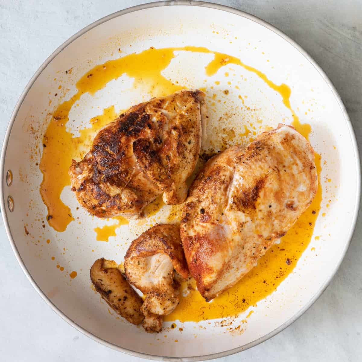Chicken breasts after cooking.
