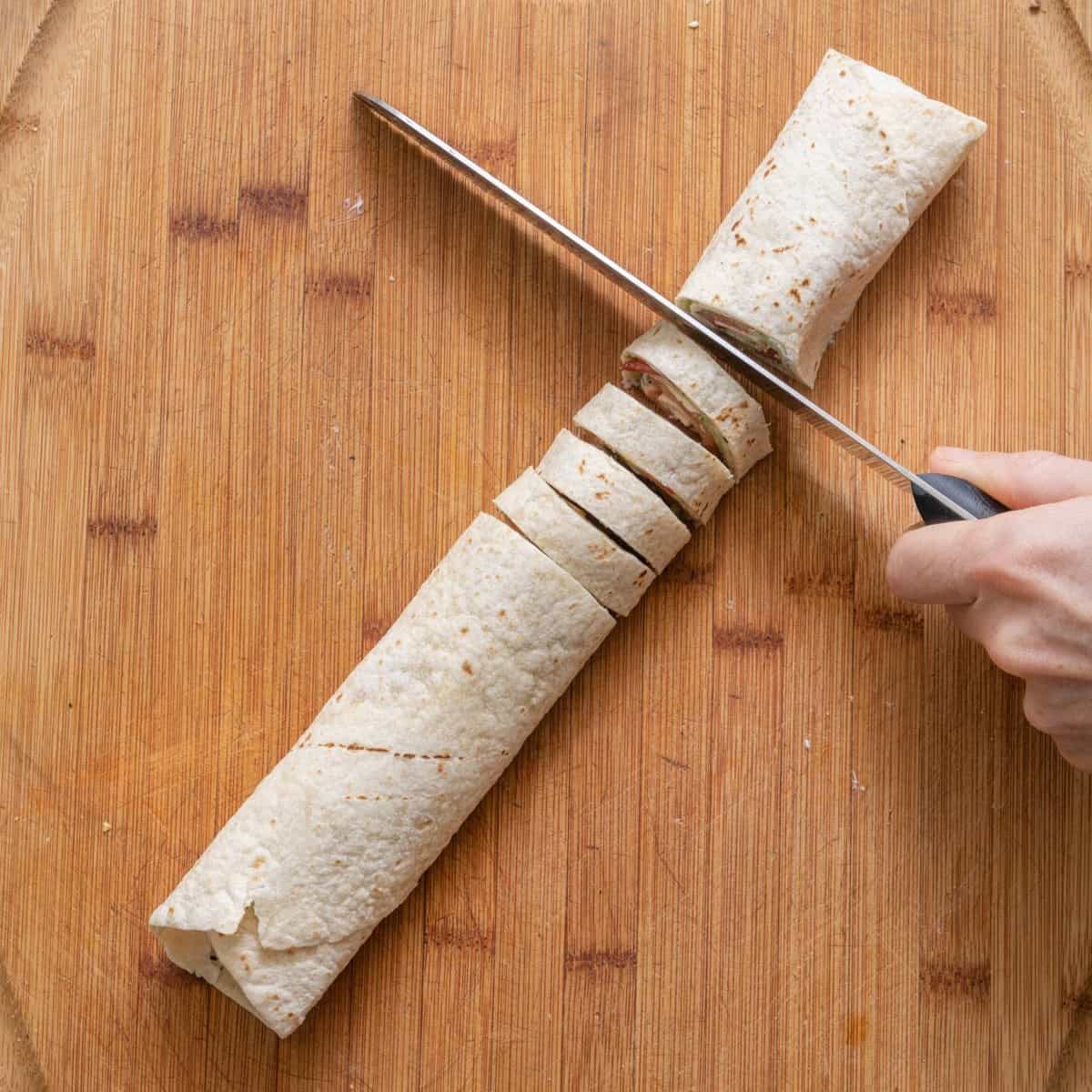 Tortilla sliced.