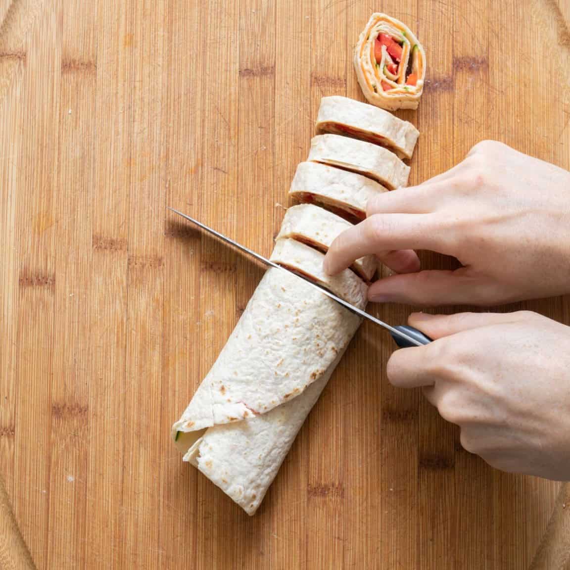 Tortilla sliced.