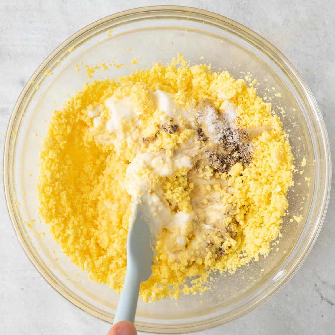 Stir with mayo and other ingredients.