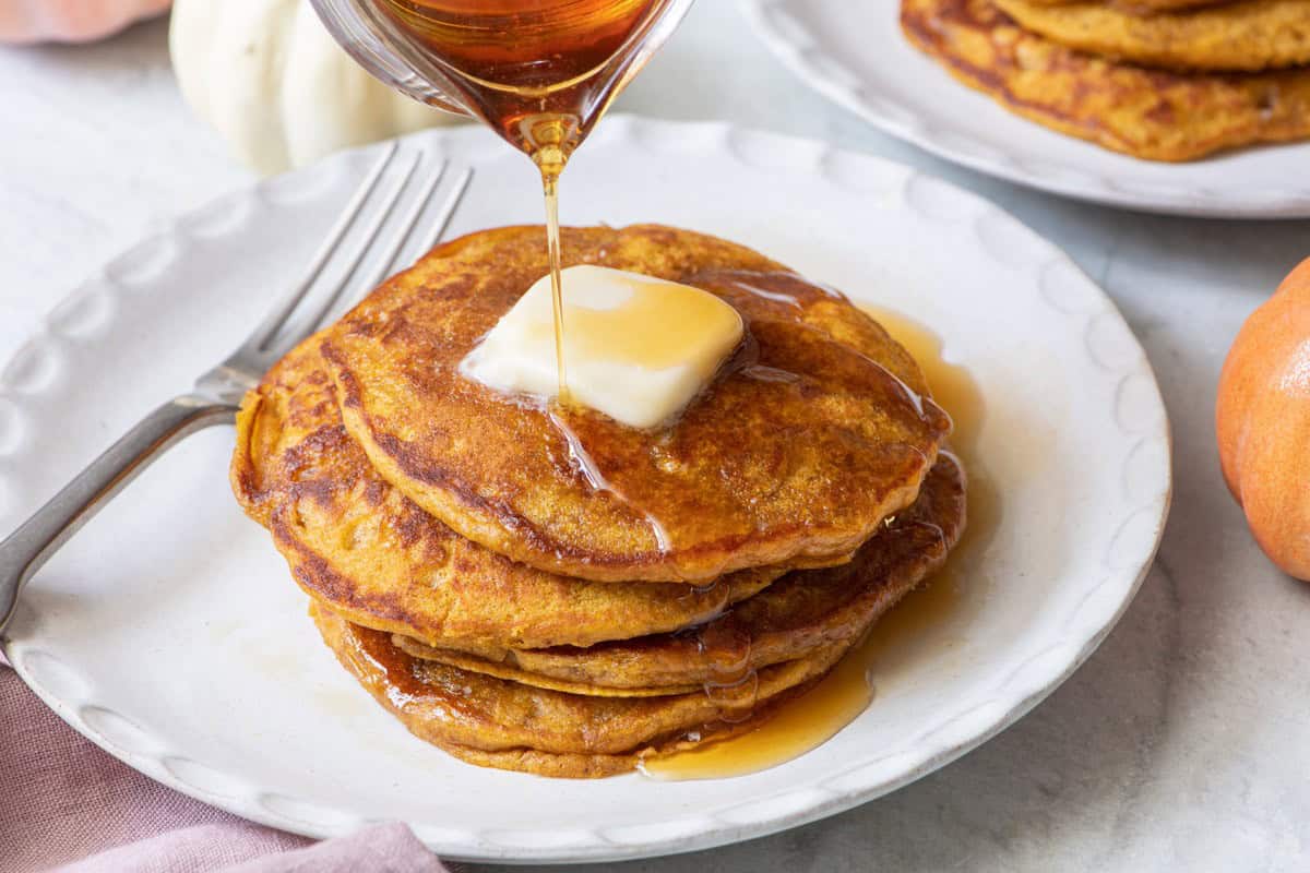 Healthy Pumpkin Pancakes.