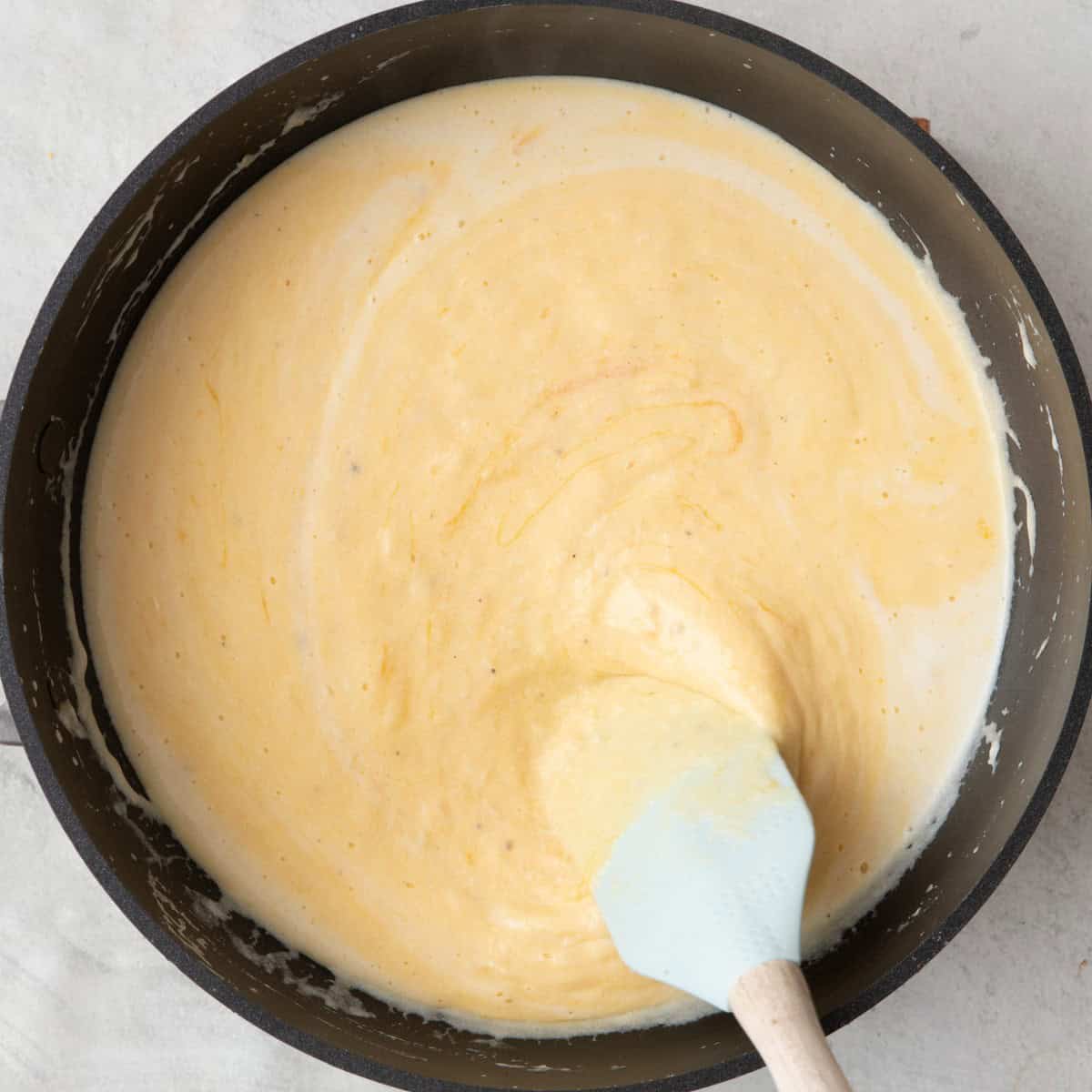 Cheeses stirred.