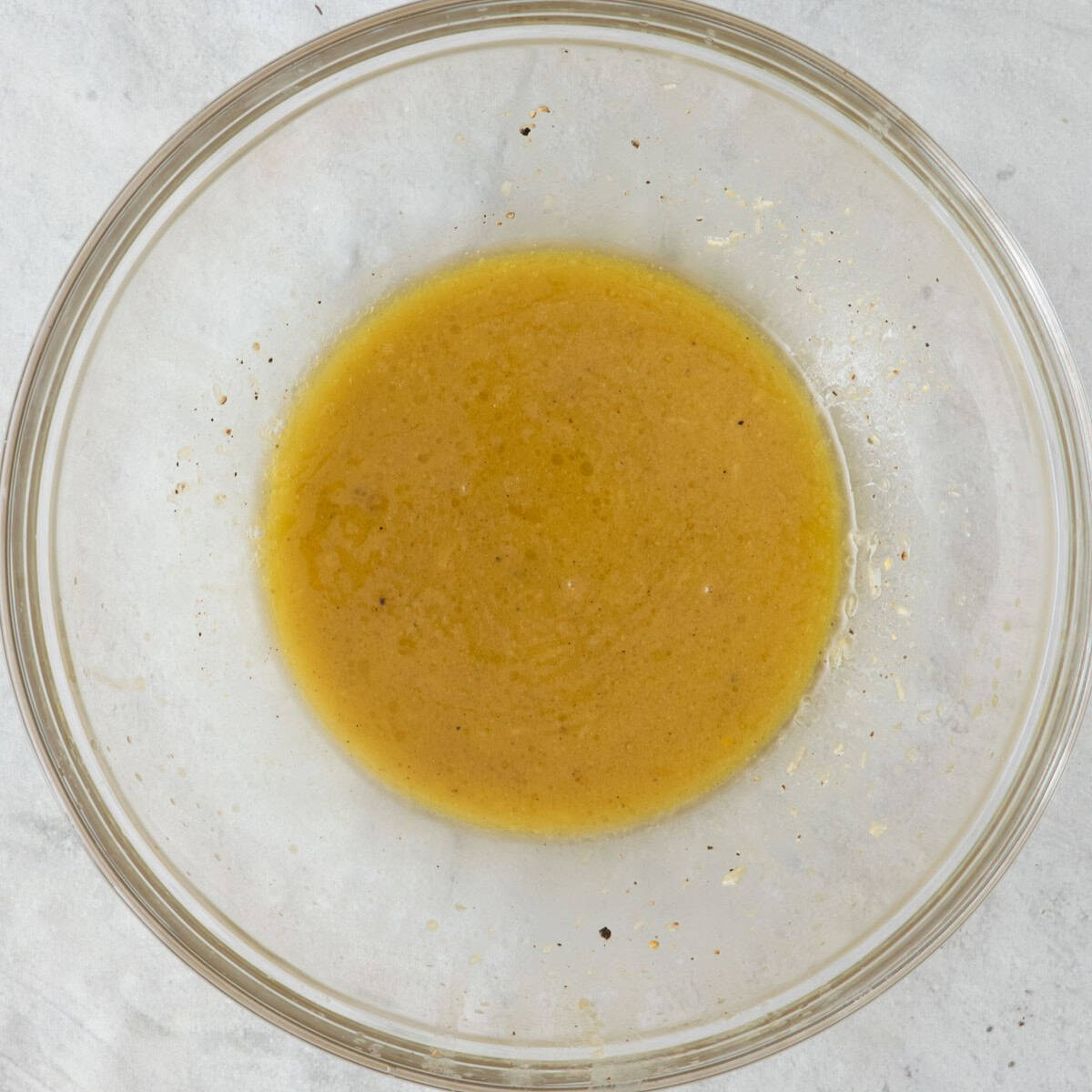 Dressing after being mixed.