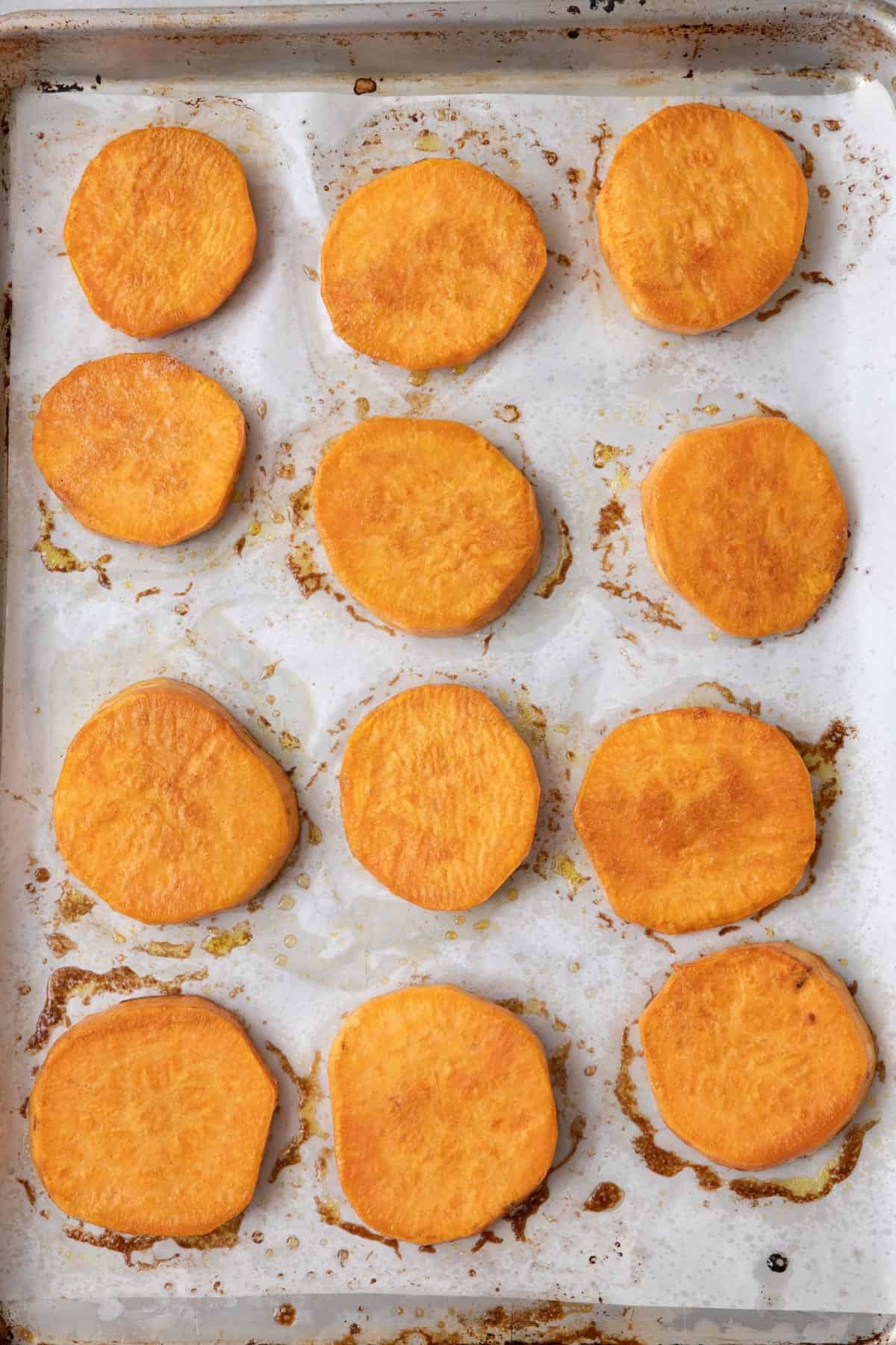 Sweet potatoes after baking fully.