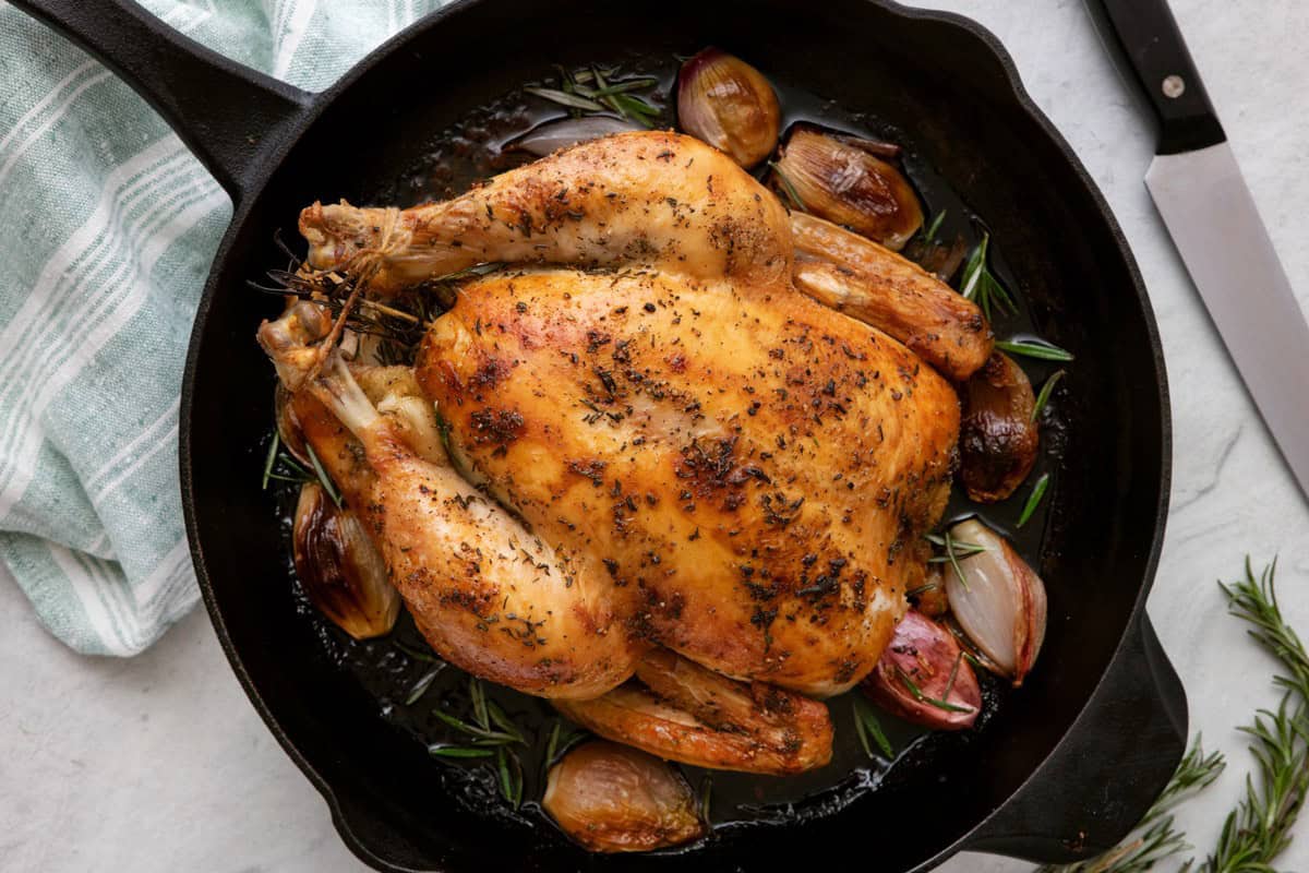 Lemon Rosemary Roasted Whole Chicken.