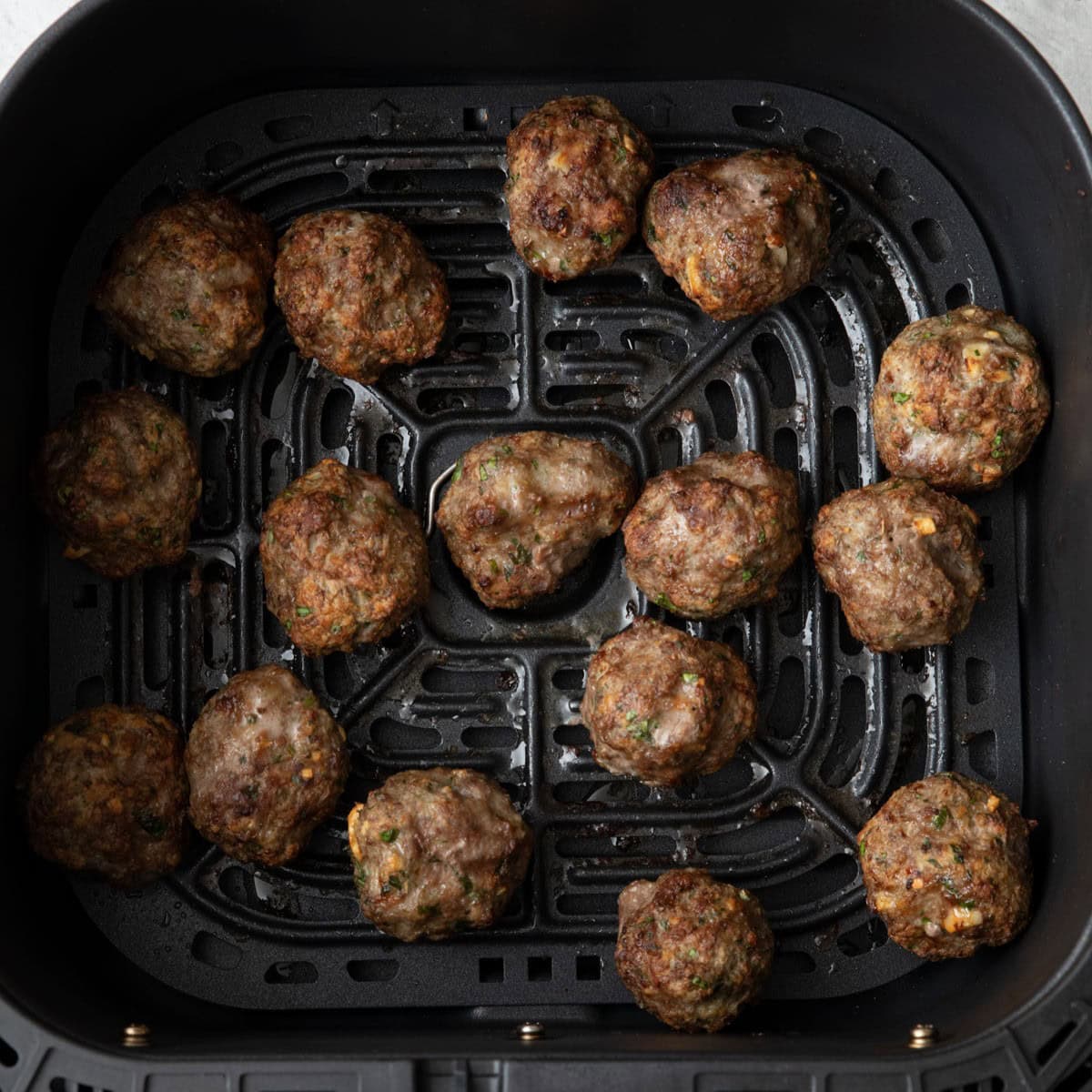 Meatballs in basket after cooked.