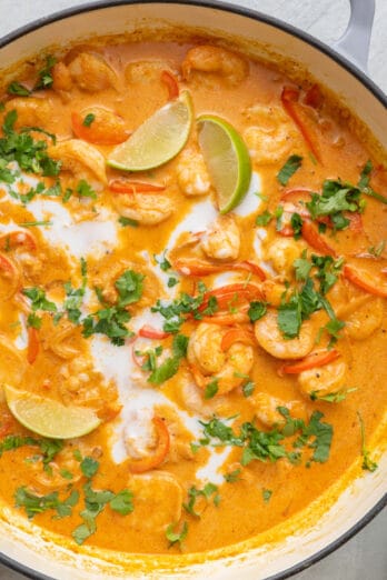 Red Coconut Shrimp Curry.