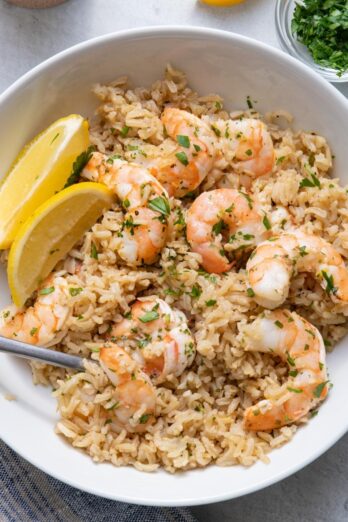 Lemon Herb Shrimp and Rice.