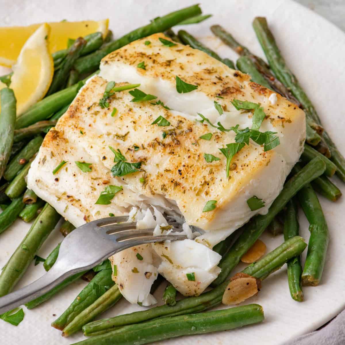 Pan Seared Halibut.