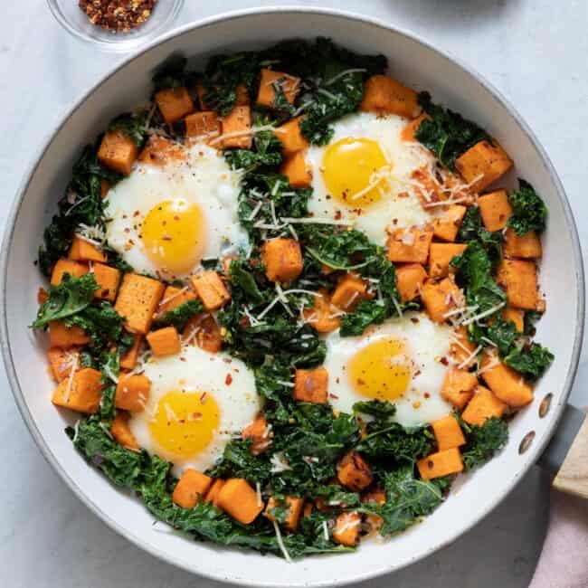 Sweet Potato Hash with Kale.