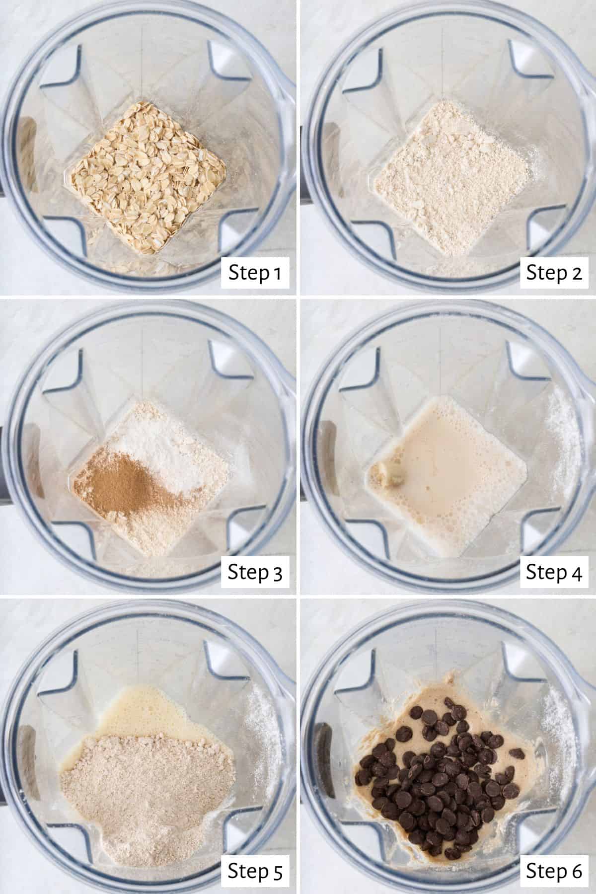 Mixing wet ingredients in blender, then mixing wet and dry ingredients together