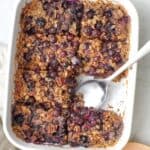 Baked blueberry oatmeal.