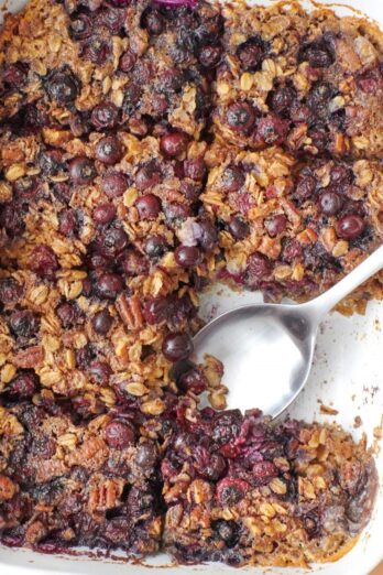 Baked blueberry oatmeal.