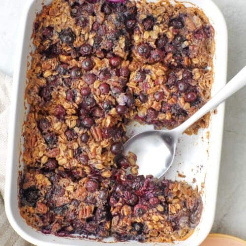 Baked blueberry oatmeal.