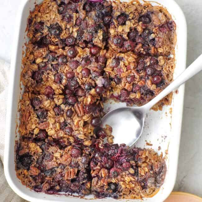 Baked blueberry oatmeal.
