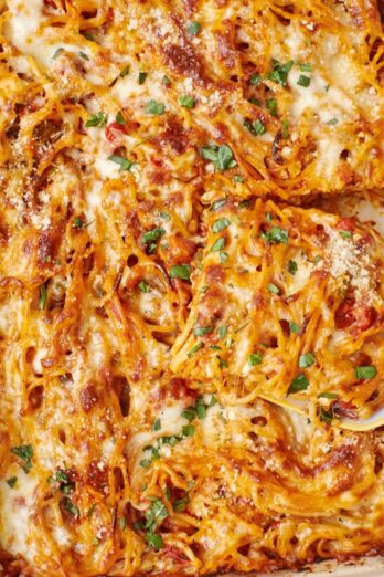 Easy baked spaghetti.