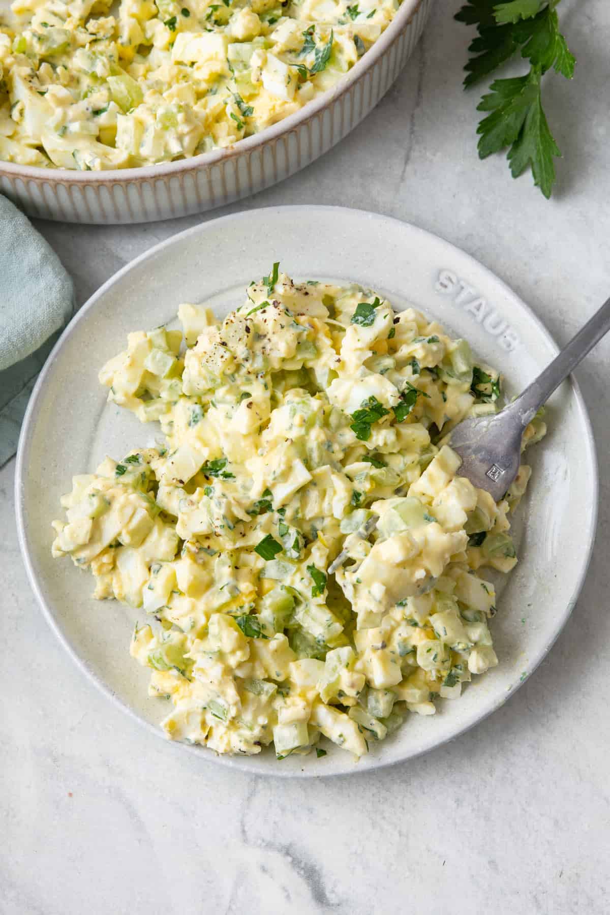 My recipe for Healthy Egg Salad is perfect for lunches. I make it healthier by replacing the mayo with greek yogurt. It's fast, full of flavor and filling!