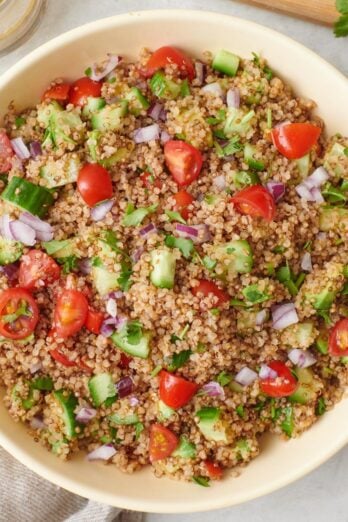 Dressing in a jar for the quinoa avocado salad