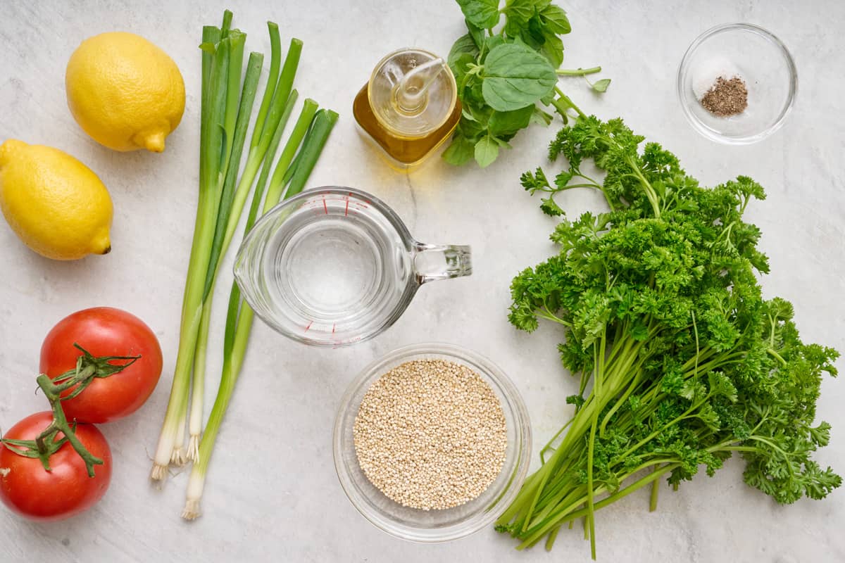 Cooked quinoa in a small pot