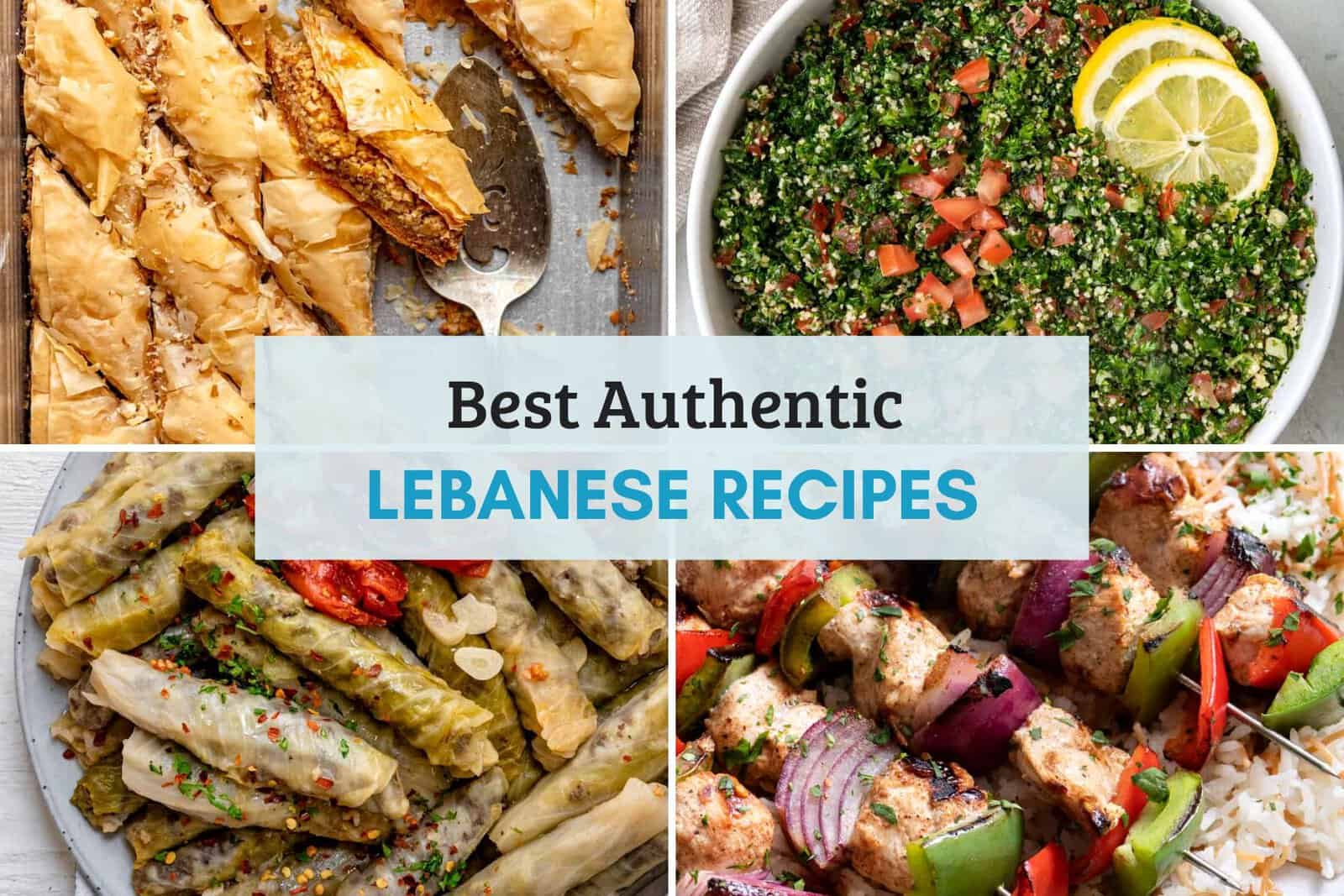 Best authentic Lebanese recipes horizontal collage.