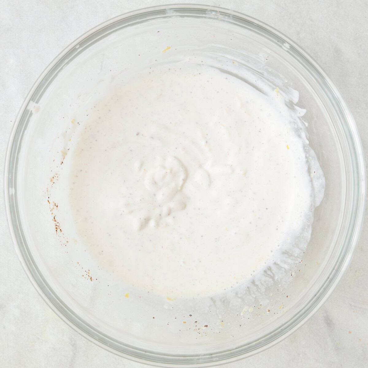 After whisking together.