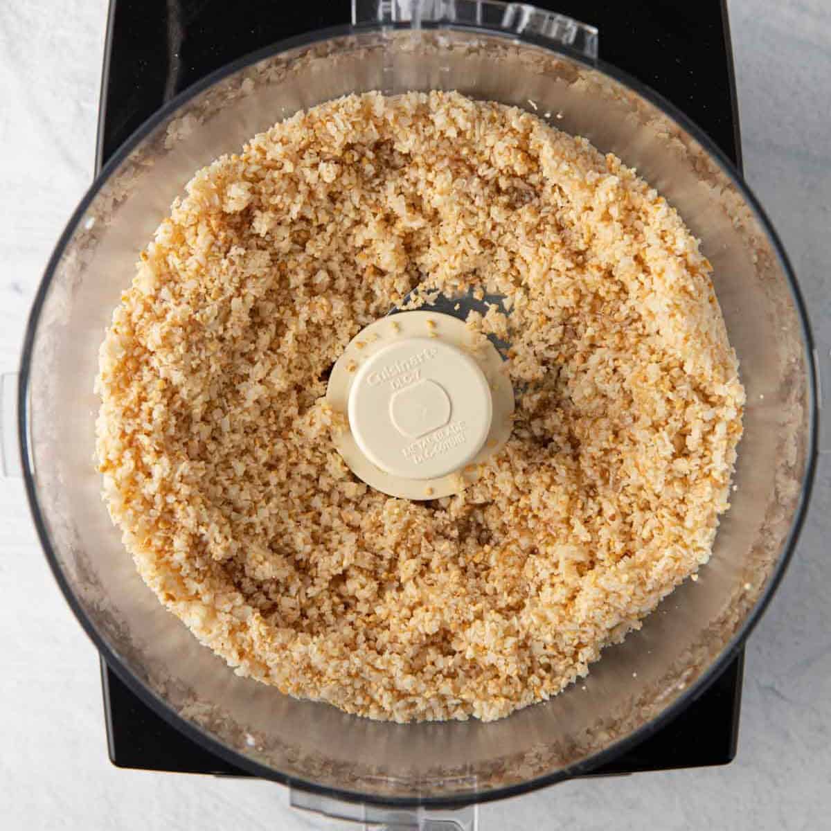 Cashews and coconut after blending in food processor then blended with maple syrup.