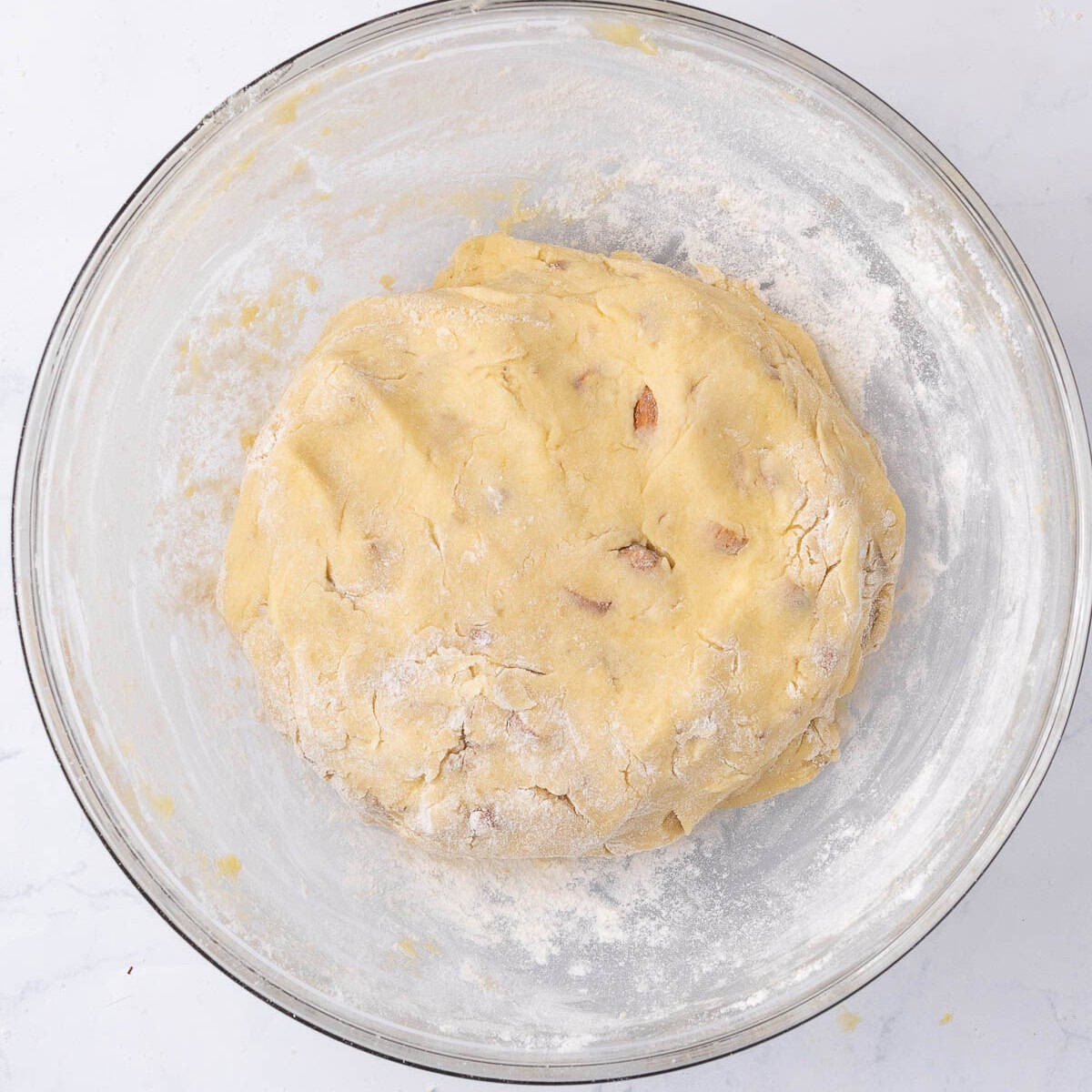 After combined to show incorporated dough.