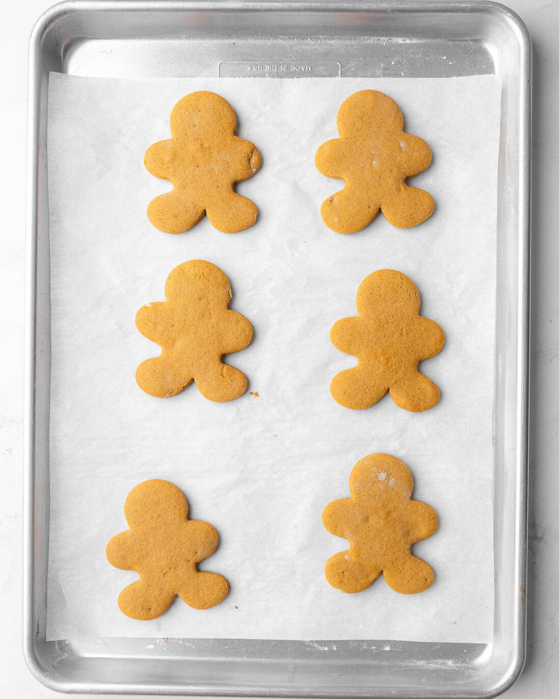 Gingerbread cookies after baking.