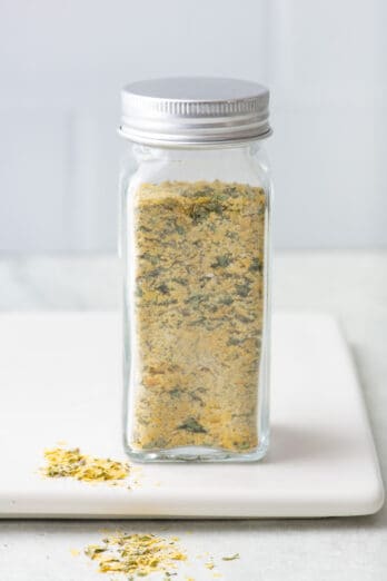 Ranch seasoning in a spice jar.