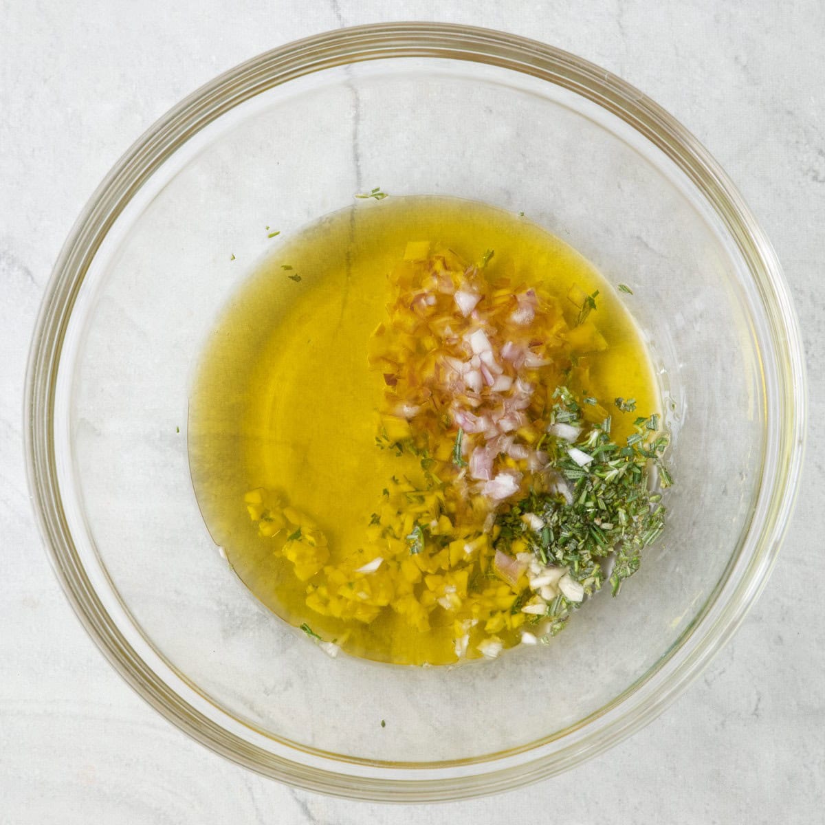 Marinade ingredients in a bowl.