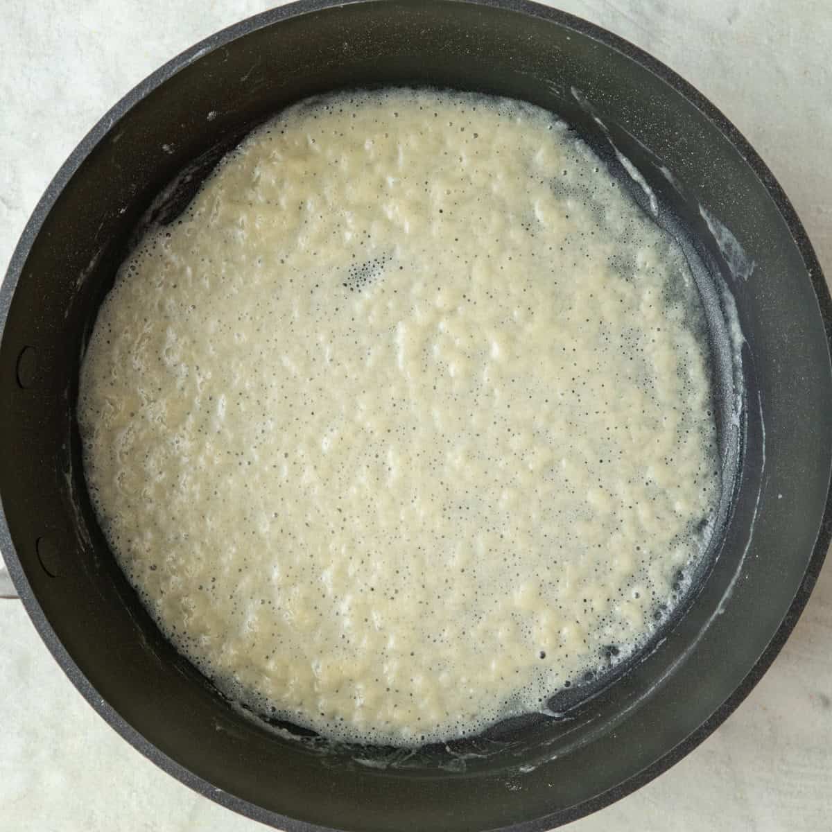 Roux after lightly golden brown.