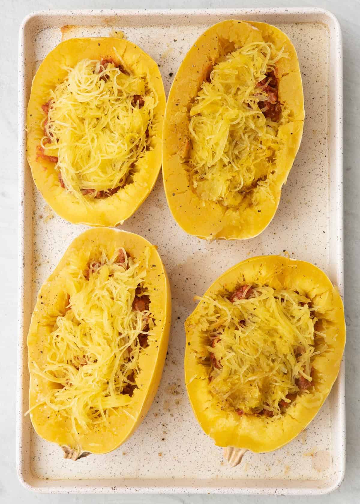 Spaghetti squash added on top.