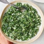 Cream spinach recipe.
