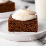 Gingerbread on a plate.
