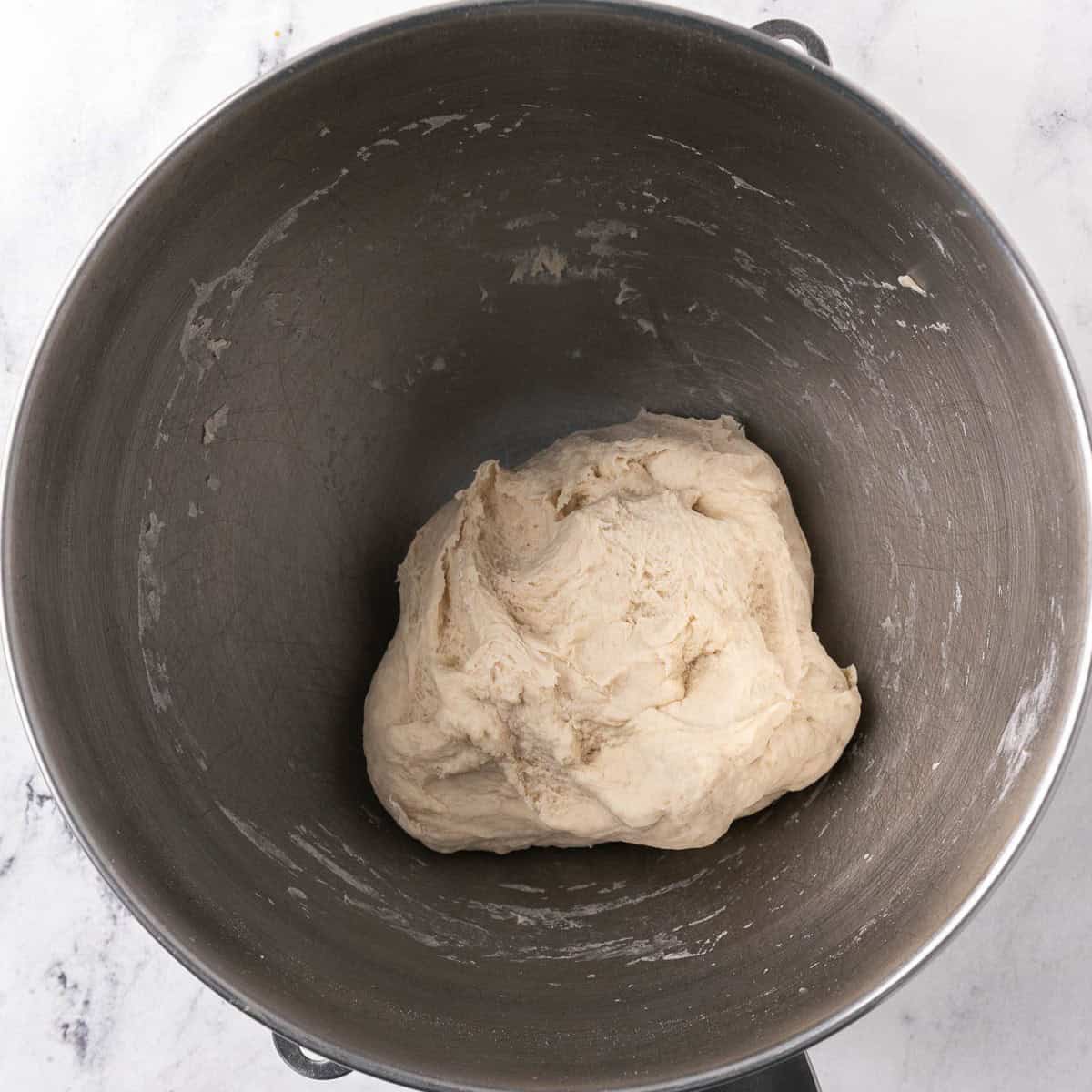 After kneading on low.