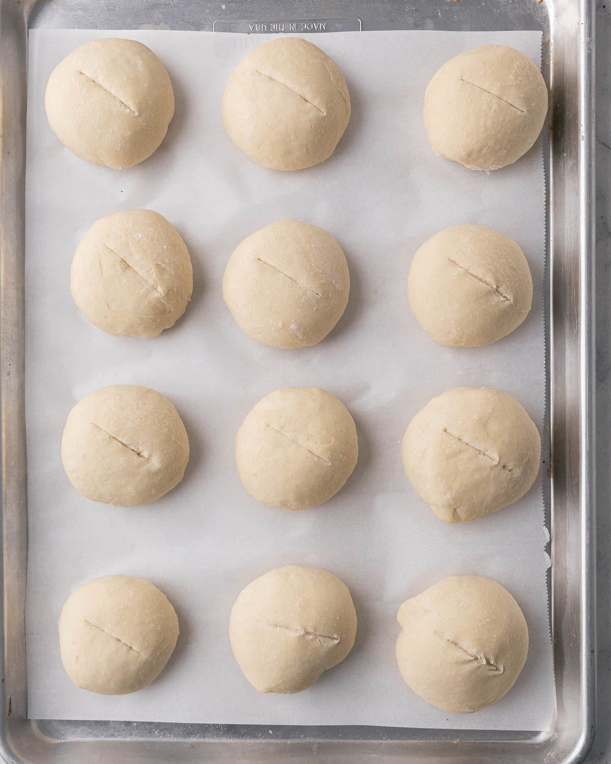 After proofing with the tops scored.