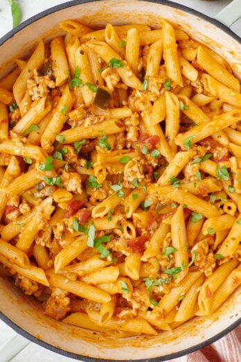 One pot turkey pasta.