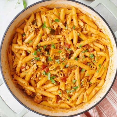 One pot turkey pasta.