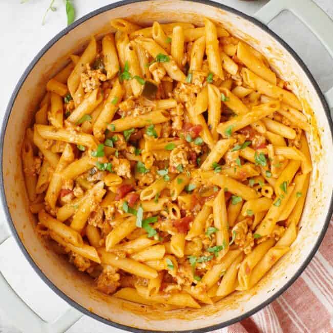 One pot turkey pasta.