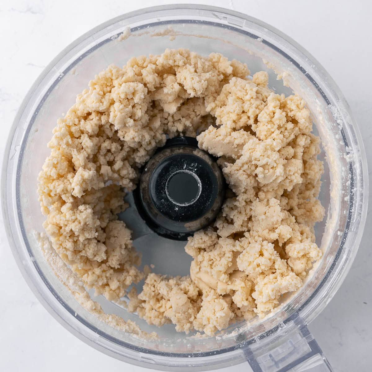 After water is added to show shaggy dough.