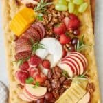 Focaccia charcuterie board baked with brie.