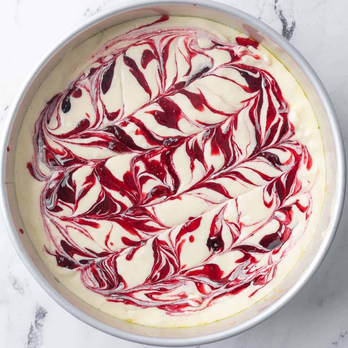 Cheesecake before baking.