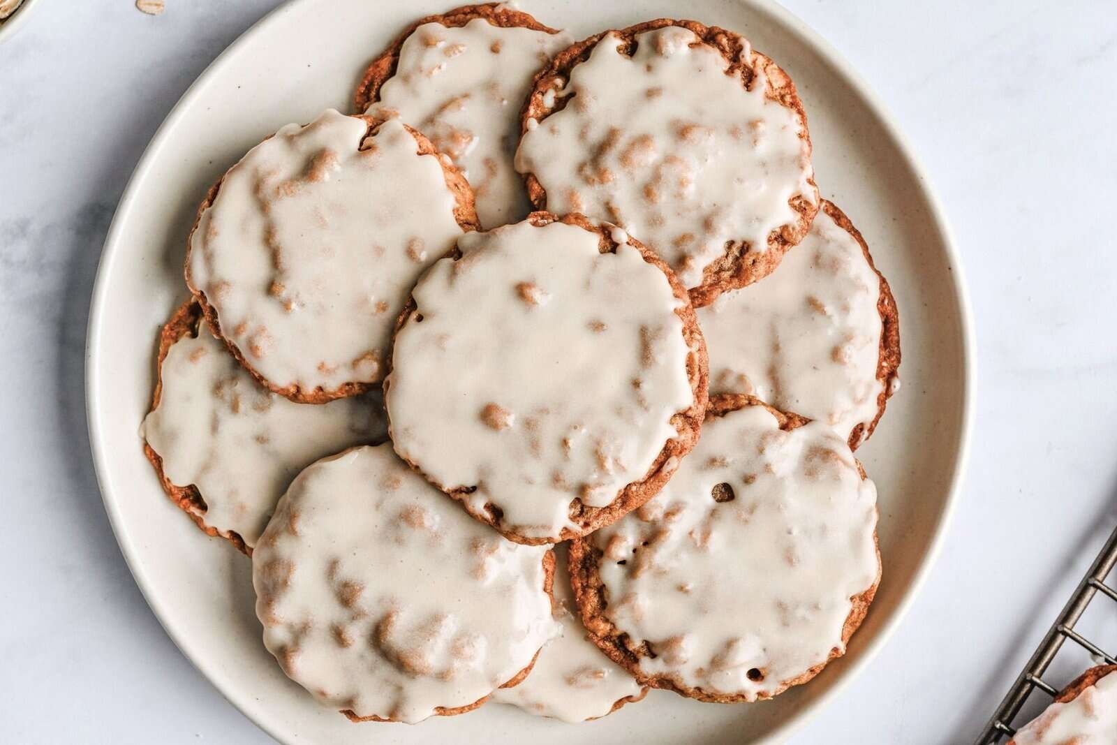 Iced Oatmeal Cookies.