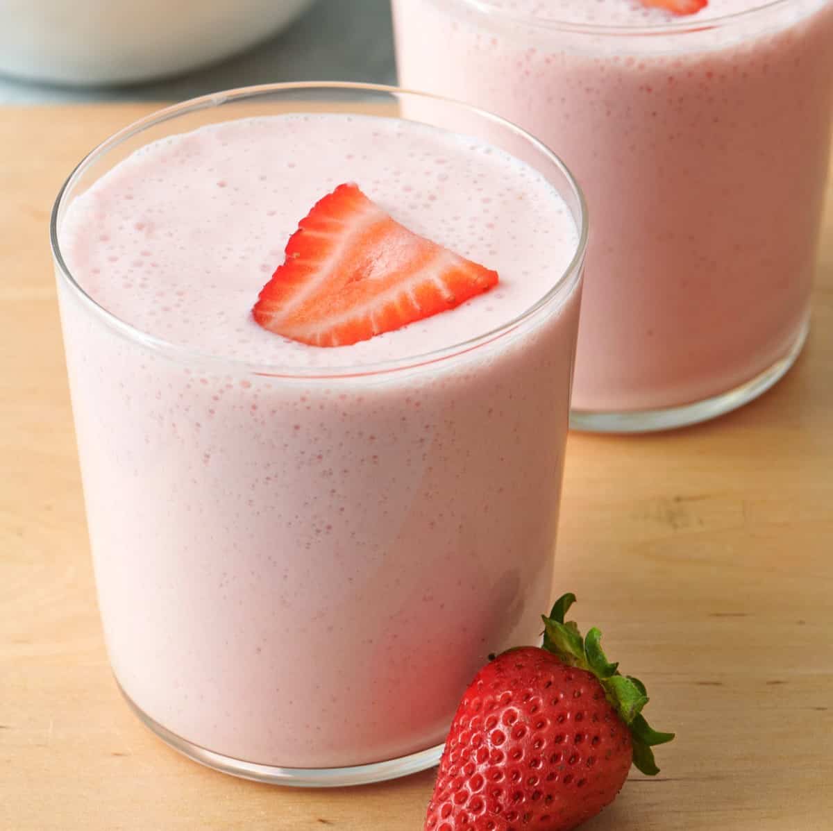 Strawberry yogurt smoothie.