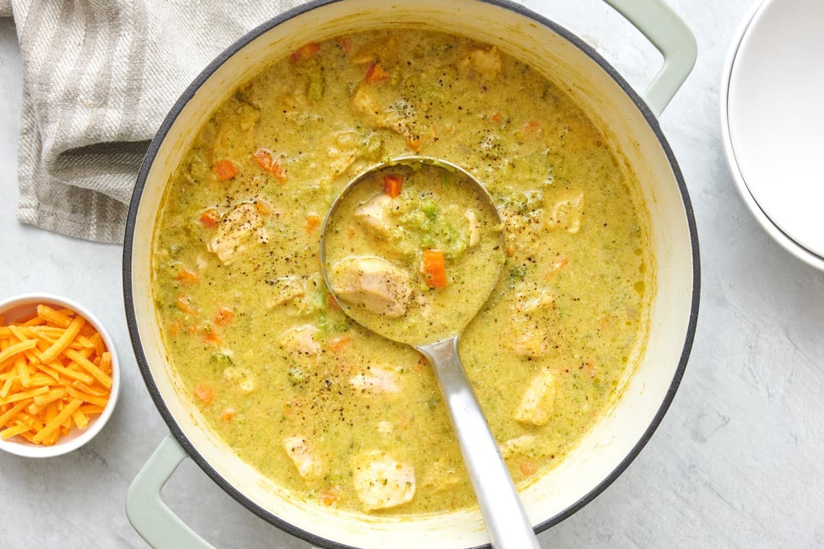 Creamy Chicken Broccoli Soup.