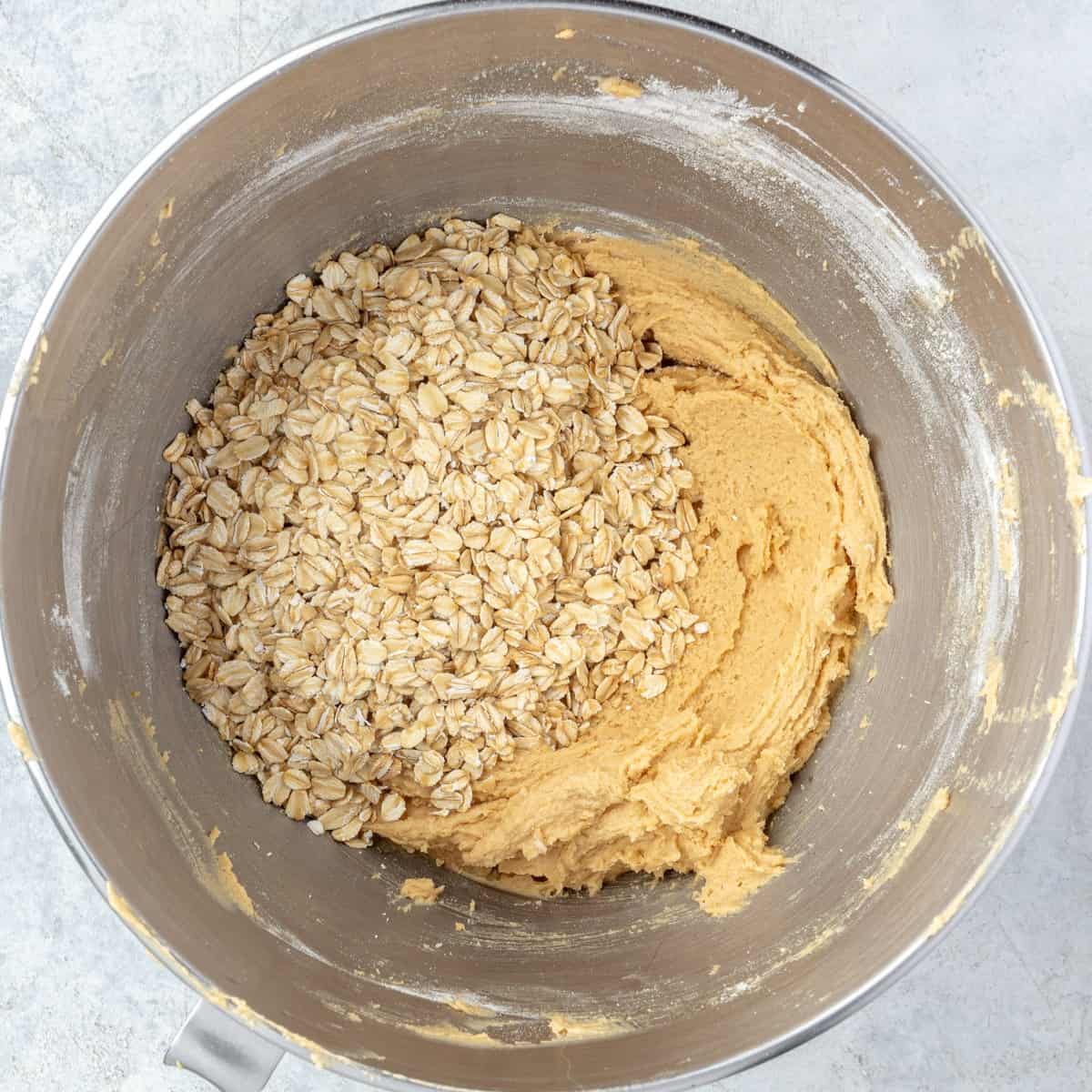 After mixing with oats added.