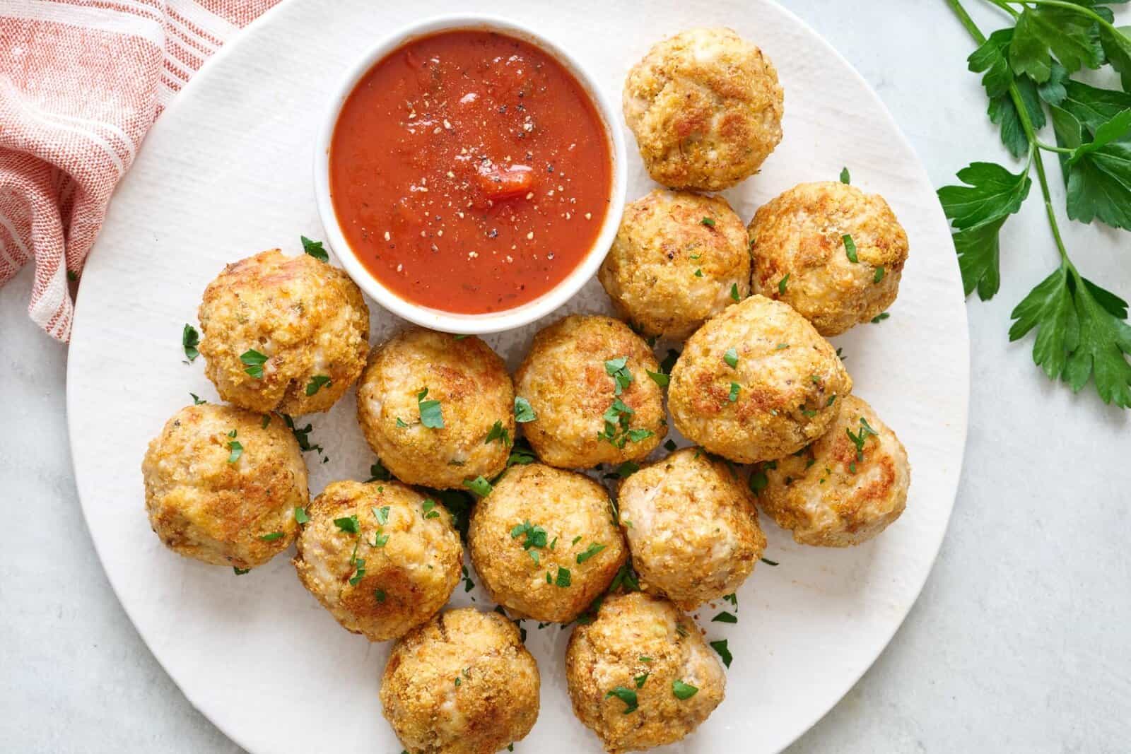 Baked Chicken Meatballs.